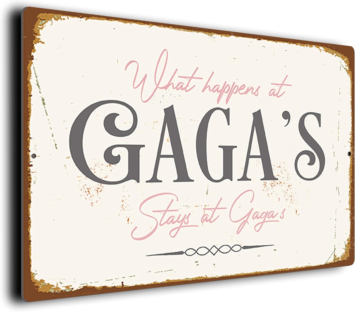 Gaga’s House Rules Sign – “What Happens Here Stays Here” – Vintage Wall Plaque – Durable Aluminium Composite – UV-Protected Fade-Resistant Print – Gift for Gaga