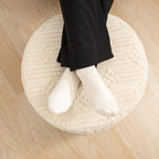 Asuprui Pouf Ottoman Foot Rest – Plush Round All-in-one Foam Stool for Cozy Lounging, Floor Pouf & Chic Decor (Linen)