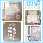 60 PCS Capiz Shells Round Natural Shells, 2 Inch White Round Capiz Shells with 2 Holes for Wind Chimes Curtain Shell Garland DIY Craft Wedding Home Decor