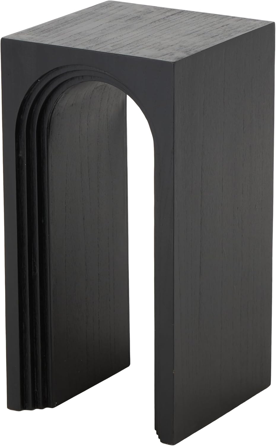 Deco 79 Wood Side End Accent Table Cutout Arch End Table, Side Table 12" x 12" x 24", Black