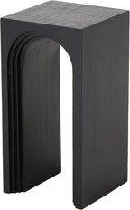Deco 79 Wood Side End Accent Table Cutout Arch End Table, Side Table 12" x 12" x 24", Black