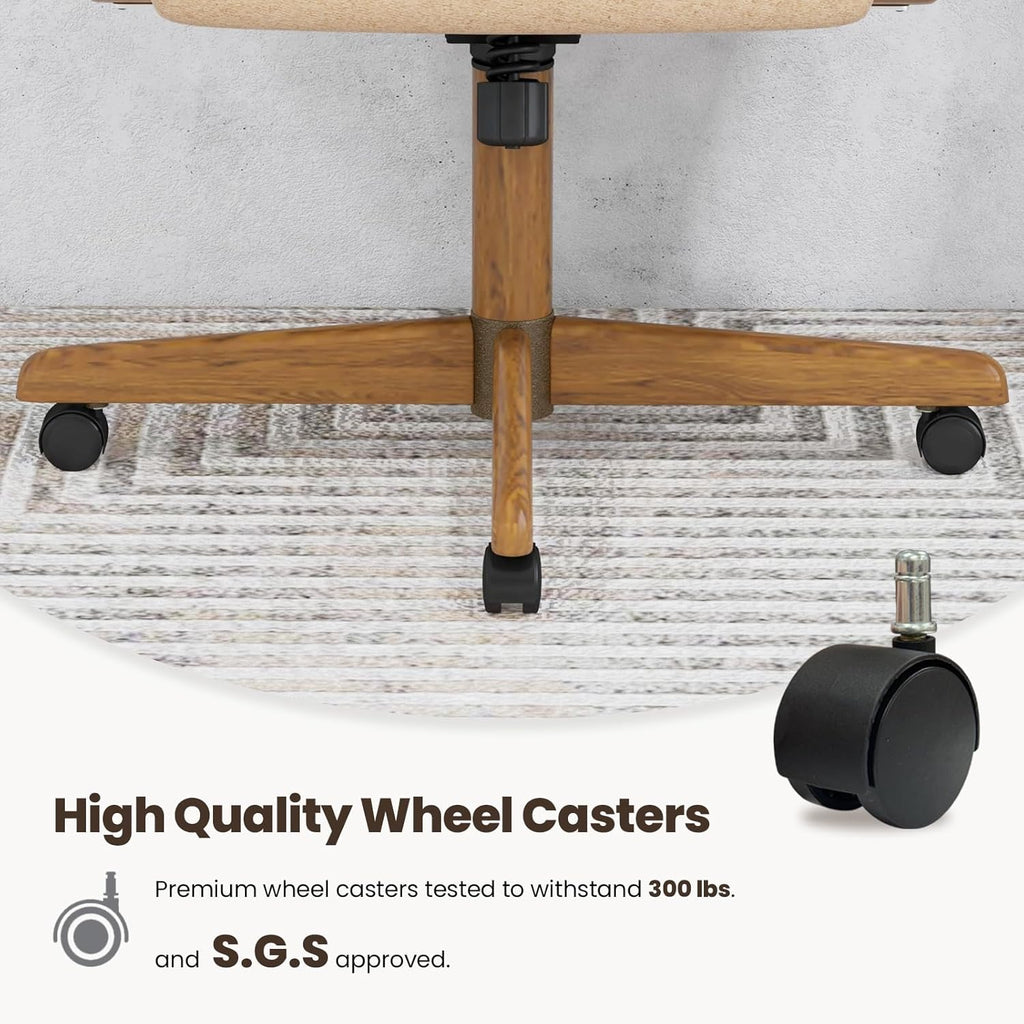 Chromcraft Set of 2 Swivel Tilt Fabric Chair Ultra Comfortable Kitchen Chair with Wheels for Home Kitchen