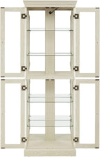 Lighted Curio Cabinet 71" Vintage Glass Display Case with Adjustable Shelves, 4 Tempered Glass Doors, Bulb Included, Wooden Wine Bar China Cabinet for Living Room Liquor Storage (Antique White)