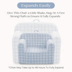 Delta Children Checkered Cozee Chair, Blue