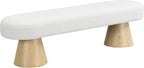 64" L Upholstered Dining Bench with Boucle Fabric and Wood Legs, 300 lb Weight Capacity, Entryway Bench for Dining Room, Bedroom End of Bed, Living Room (Beige)