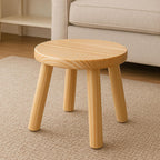 Solid Wood Step Stool for Kids & Adults - Multi-Use Toddler Wooden Stool for Bathroom, Playroom, Living Room,Sturdy 4-Leg Design with Non-Slip Pads,Easy Clean Surface,Easy Assembly