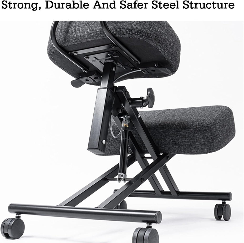 Height Adjustable Kneeling Stool Chair for Back & Neck Pain Relief, Ergonomic Design for Comfort, Ideal Office & Home Use, Perfect for PC Work and Posture Support