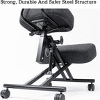 Height Adjustable Kneeling Stool Chair for Back & Neck Pain Relief, Ergonomic Design for Comfort, Ideal Office & Home Use, Perfect for PC Work and Posture Support