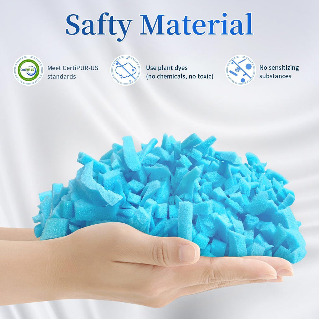 Bean Bag Filler, 10lbs Shredded Memory Foam Filling, Soft Pillow Stuffing Bean Bag Refill Foam for Couch, Cushion, Stuffed Animals, Dog Bed, Arts Crafts