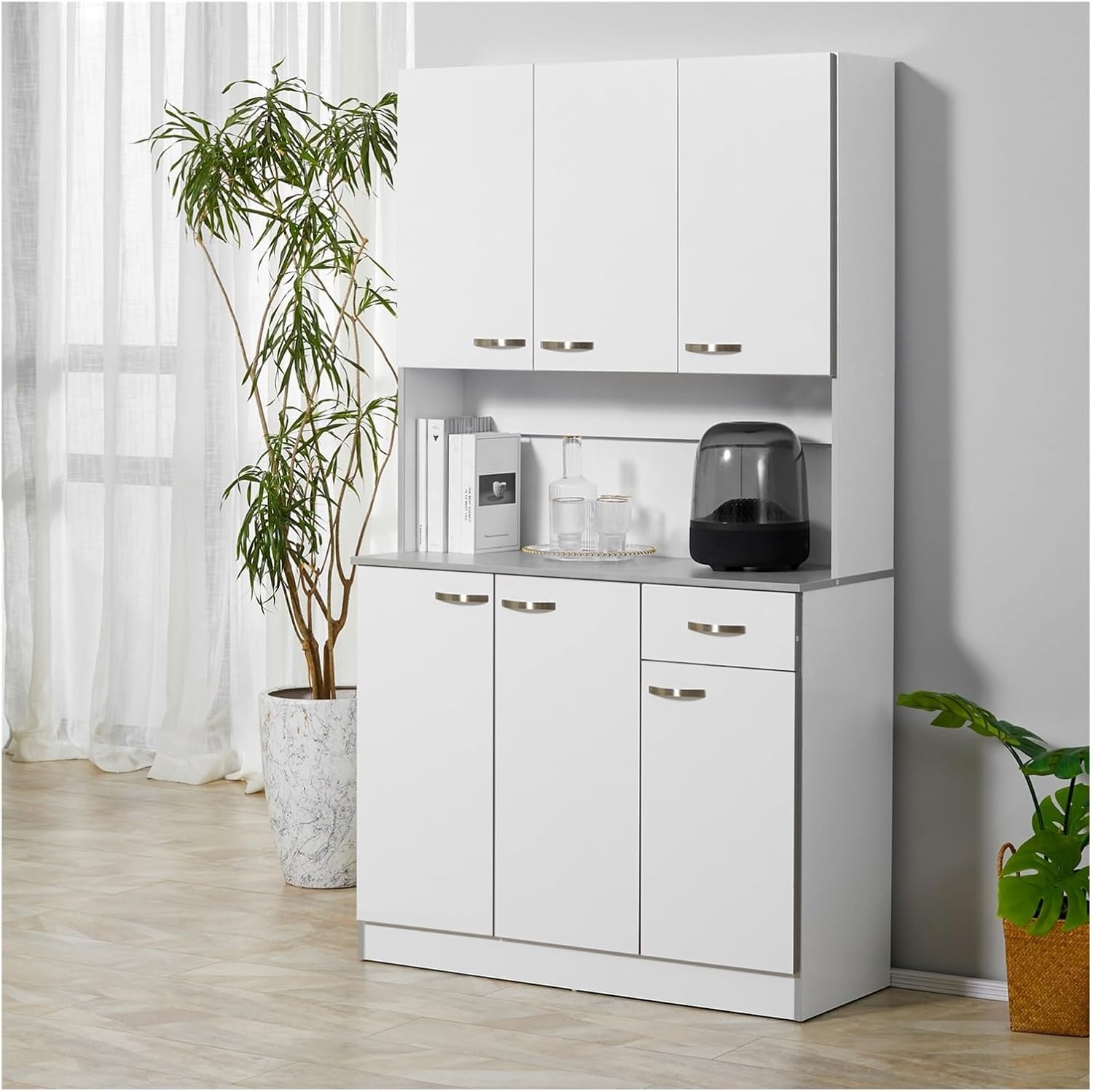 71" Modern Freestanding Kitchen Buffet Hutch with Server and Storage,for Kitchen