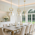 Modern Large Brass Kitchen Island Pendant Light, 10 '' W 1-Light Glass and Gold Island Pendant Lights,Dome Pendant Light, for Kitchen,Dining Room,Bathroom,Bar