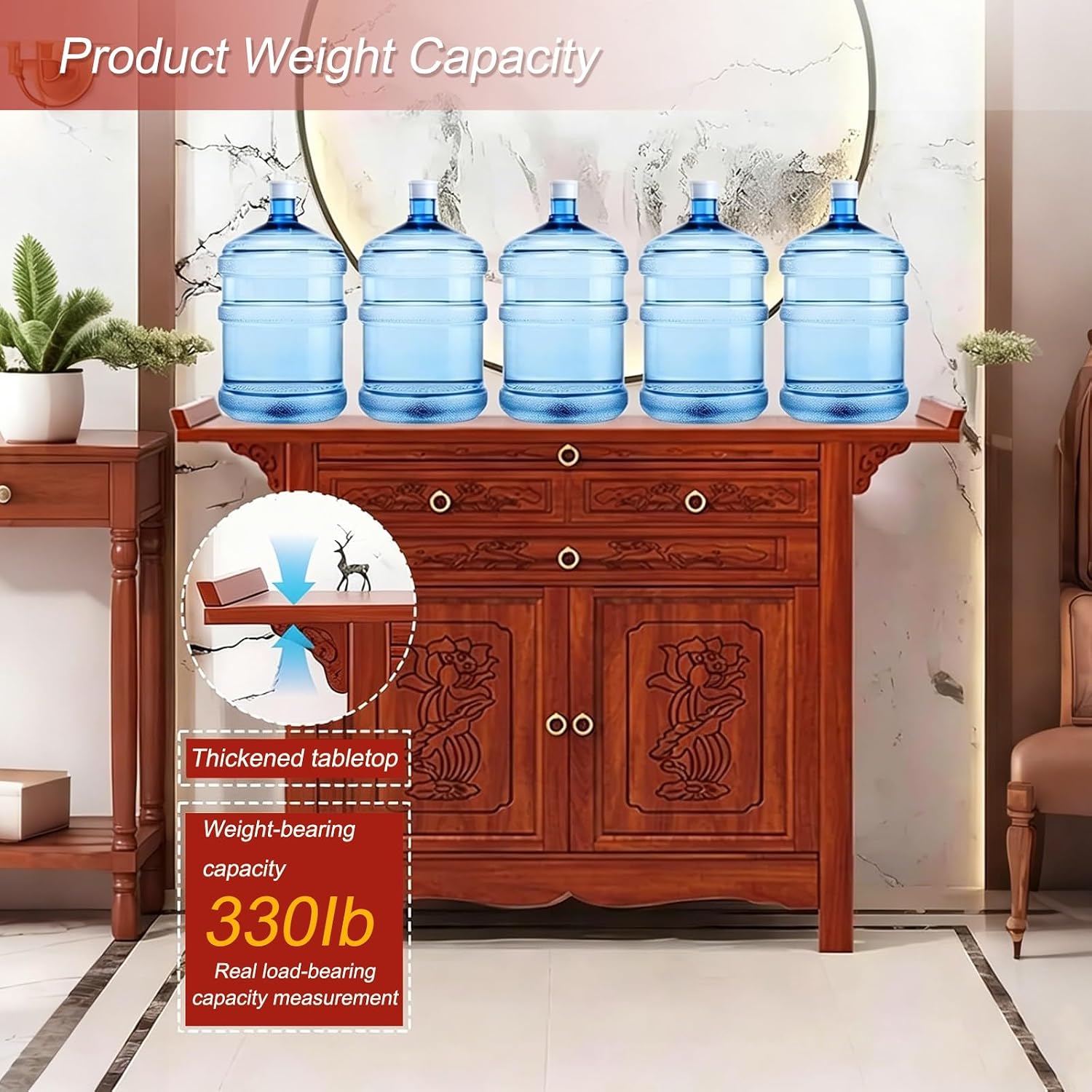 Altar Table with Storage Drawers & Cabinets, Porch Tables with Pull-Out Storage Board, for Home Temple, Meditation Room, Living Room(88 * 48.8 * 108cm/34.6 * 19.2 * 42.5in)