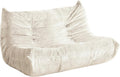 Bean Bag Chair, 2 Seater Lazy Bean Bag Sofa Memory Foam Couch, Giant Bean Bag Chairs for Adults, Loveseat Fireside Chair for Living Room, Bedroom, Office(Beige)