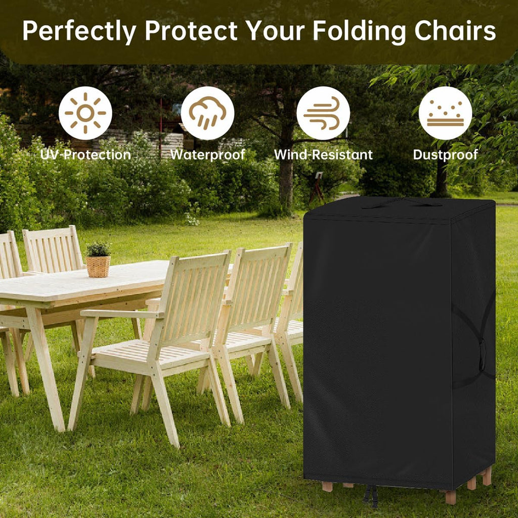 Folding Chair Cover,Water Resistant Folding Chairs Storage Bag with Handles for Metal,Plastic and Wood