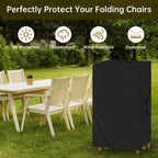Folding Chair Cover,Water Resistant Folding Chairs Storage Bag with Handles for Metal,Plastic and Wood 2 Pack