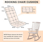 Rocking Chair Cushions Indoor High Back Set - Sackcloth Fabric, High-Density Sponge, Durable Comfort Non-Slip Bottom Tufted Seat Pads with Ties, Sackcloth︱Red, 52x19x4 inch