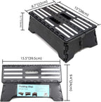 5 Inch Folding Step Stool - Portable Step Stool for Adults - Stepping Stool for Car, Kitchen & Bathroom with Handle, Black