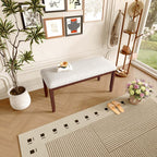 Indoor Upholstered Bench Padded Seat Sturdy Wood Frame Home Seating Furniture for Living Room Bedroom Entryway Kitchen Daily Use Comfort Durable Fabric Simple Assembly