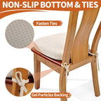 SINOSSO Thickened 2.5" Dining Chair Cushion, Soft Blended High Density Support Foam Kitchen Seat Cushion with Ties, U-Shaped Non-Slip Indoor Chair Pad, 16.5" x 16", 1 PCS, Beige