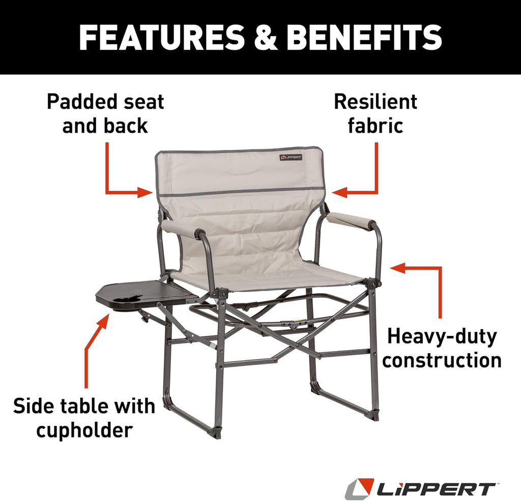 Lippert Scout XL Director Chair with Side Table - Sand
