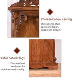 Household Wood Cabinet Personal Shrine Table with Pull-Out Storage Panel Chinese Cabinet Pedestal Offering Table for Home, Temple Buddha Shrine(Rosewood,36 * 28 * 56cm/14.2 * 11 * 22in)