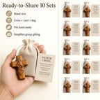 Usyios 10 Pack Prayer Cross Set, Acrylic Worry Crosses with Cards and Mesh Bags, Comfort for Stress and Anxiety Relief, Pocket Gift