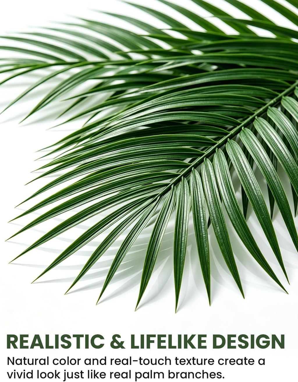 100 pcs 25 Inch Artificial Palm Leaves, Large Fake Palm Fronds Stems, Palm Branches Faux Tropical Plants for Palm Sunday, Jungle Beach Wedding Luau Party Home Decor, Palm Leaf, Palmas Artificiales