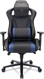 RS Gaming™ Davanti Vegan Leather High-Back Gaming Office Chair, Black/Blue, BIFMA Compliant
