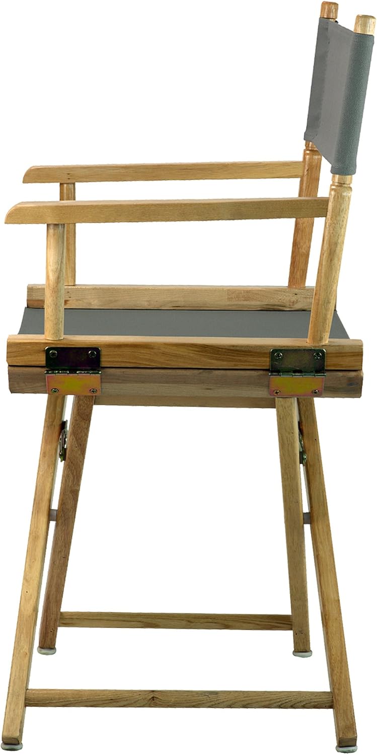 Casual Home 18" Director's Chair Natural Frame with Grey Canvas