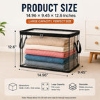 Stuffed Storage Pvc Organizer Bag Doll Storage Container Waterproof, Large Heavy Duty Thick Plastic Clear Storage, Large Clear Thick Plastic Storage Box with Hinged Lid for Clothes (black*4)