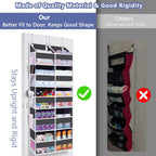 UVIAHOMI Heavy Duty Over The Door Organizer 5 Tiers, Extra Large Behind Door Storage of 10 Front & 10 Mesh Pockets, 80lb Weight Capacity, Hanging Doors Storage for Closet Bedroom Nursery, Dark Gray