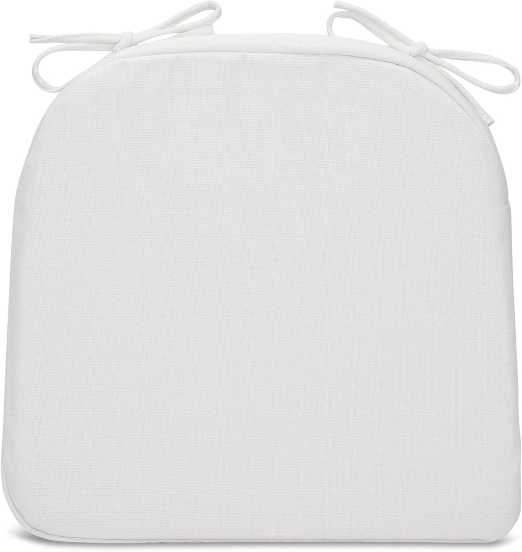 SQUARE MOON Chair Cushions for Dining Chairs, High Resilience Foam Dining Room Chair Pads, Kitchen Seat Cushions with Ties, Machine Washable, 17" x 16" x 2", 6/Pack, White