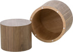 WILLIAMSPACE Nesting Coffee Table Set of 2, Walnut Round Wooden Coffee Tables Modern Circle Table for Small Space Living Room Bedroom Accent End Side Table (Walnut-Round)