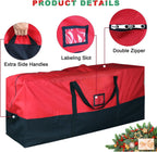 Christmas Tree Storage Bag, 600D Oxford Extra Large Moving Bags, Fits Up to 7.5 Ft Artificial Trees, Skeleton Storage, Waterproof Christmas Decorations Storage Bags with Zippers & Card Slot