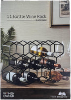 Evergreen Wine Rack, 11 Bottle Capacity, Black
