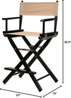 Casual Home 24" Director's Chair Black Frame-with Tan Canvas, Counter Height