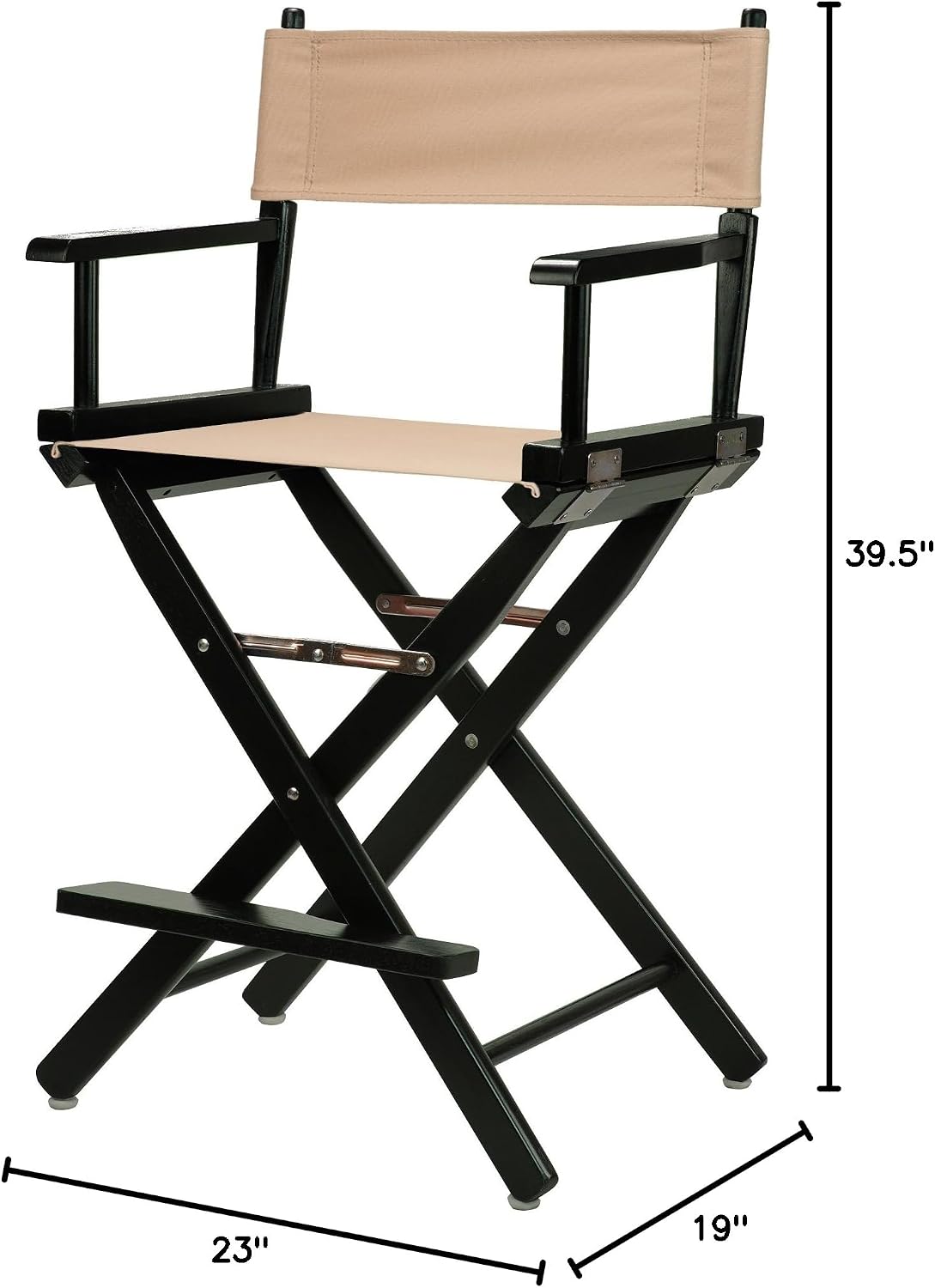 Casual Home 24" Director's Chair Black Frame-with Tan Canvas, Counter Height