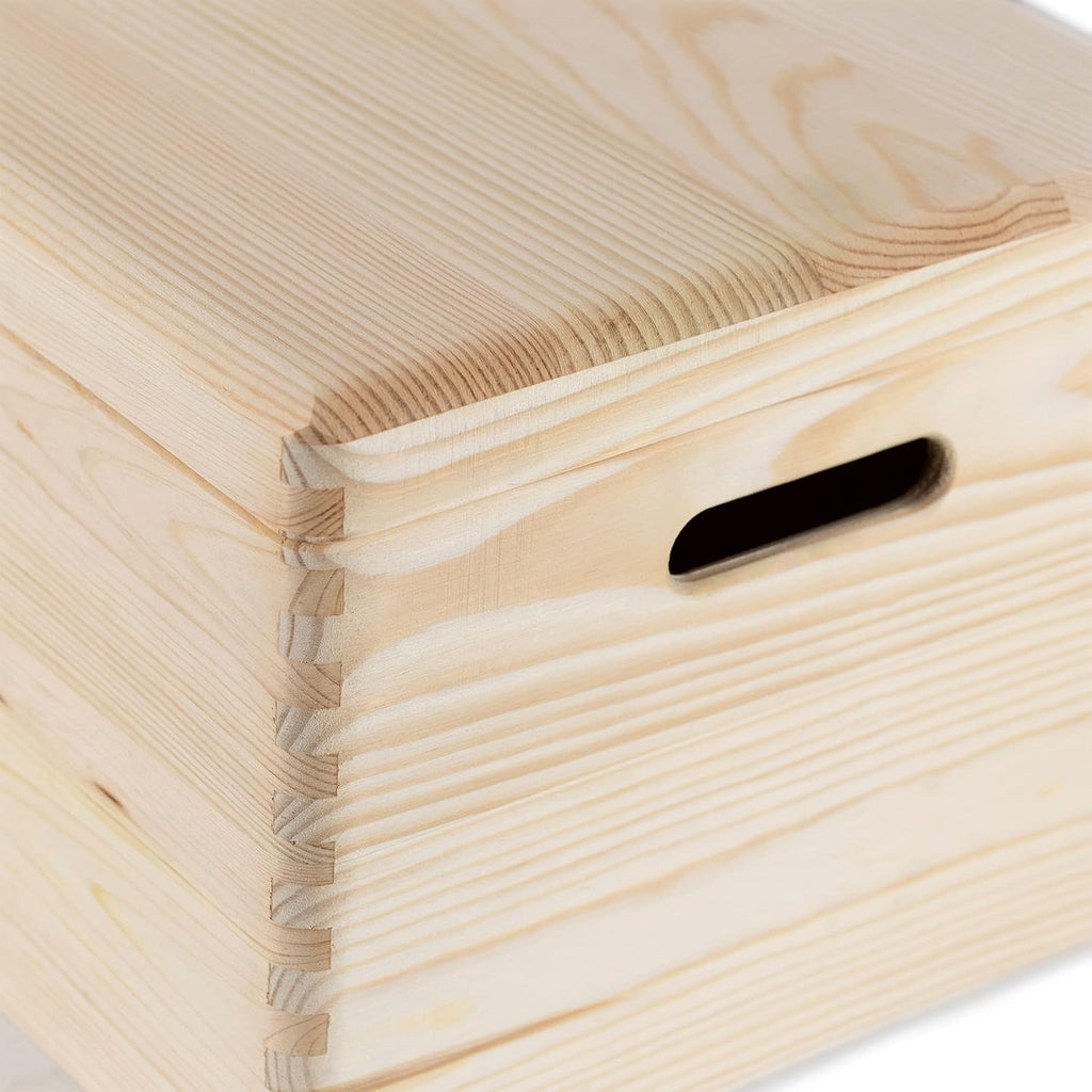 Compactor ran6481 Box with Lid, Raw Wood, 40 x 30 x 23 cm