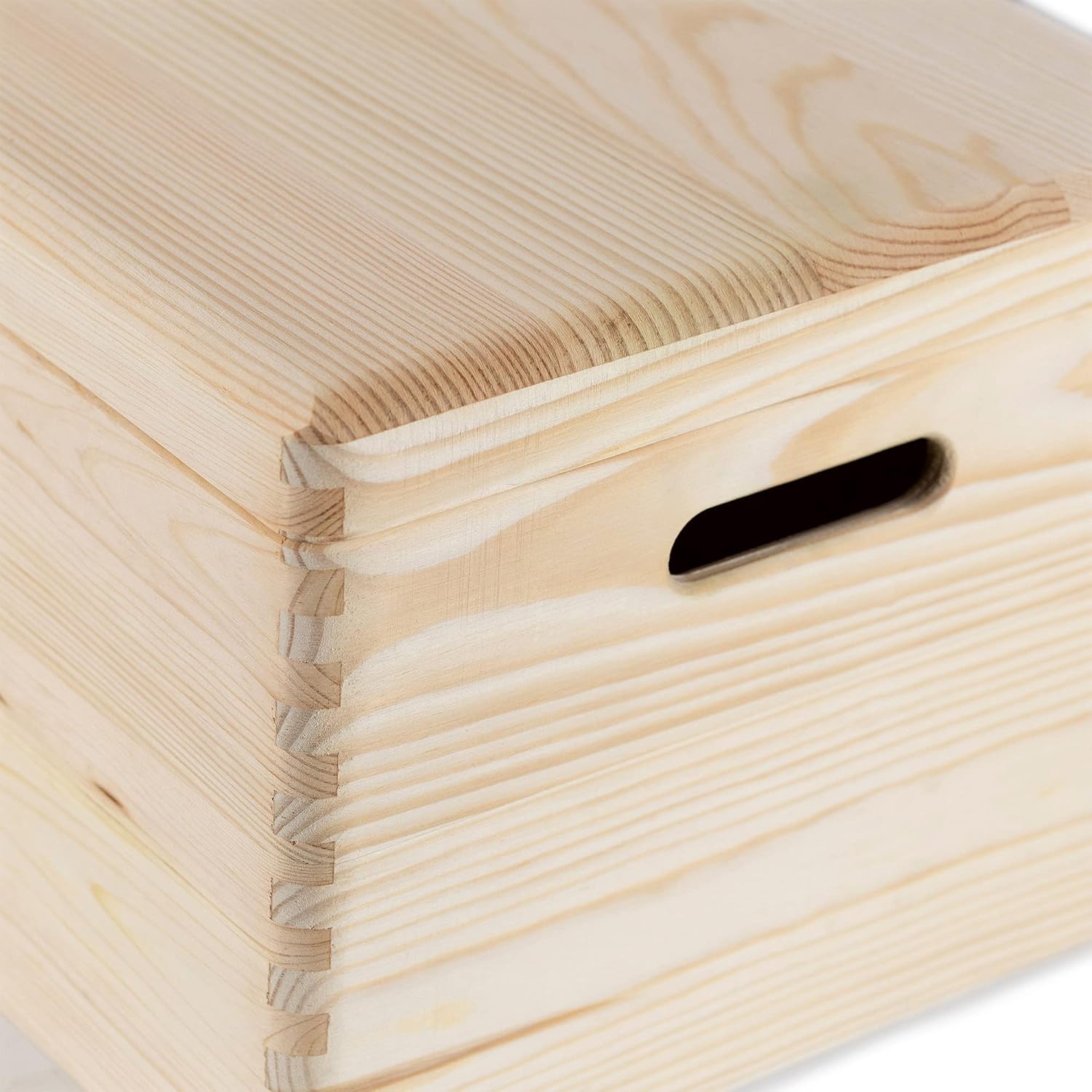 Compactor ran6481 Box with Lid, Raw Wood, 40 x 30 x 23 cm