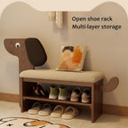 Wooden Shoe Bench with Cushion,shoe changing bench,Comfortable Padded Seat Cushion,shoe changing bench 77/88cm high x 32cm deep,Space Saving Stools,Easy to Assemble(Natural,A-60x42cm/23.6x16.5IN)