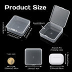 SATINIOR 300 Packs Clear Small Plastic Containers 2.9 X 2.9 X 1 Inches Transparent Storage Box with Hinged Lid in Bulk for Jewelry Hardware Crafts Small Items