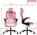 Gaming Chair with Headrest & Lumbar Support - Big & Tall, Height Adjustable, Ergonomic PC Gaming Chair in PU Leather