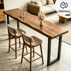 Bar Height Table Long Bar Table Solid Wood Farmhouse Bar Table Industrial Long Bar Height Table for Kitchen Coffee Shop, Pub, No Stool (Natural Wood Color, 47.3" L x 17.7" W x 41.3" H)