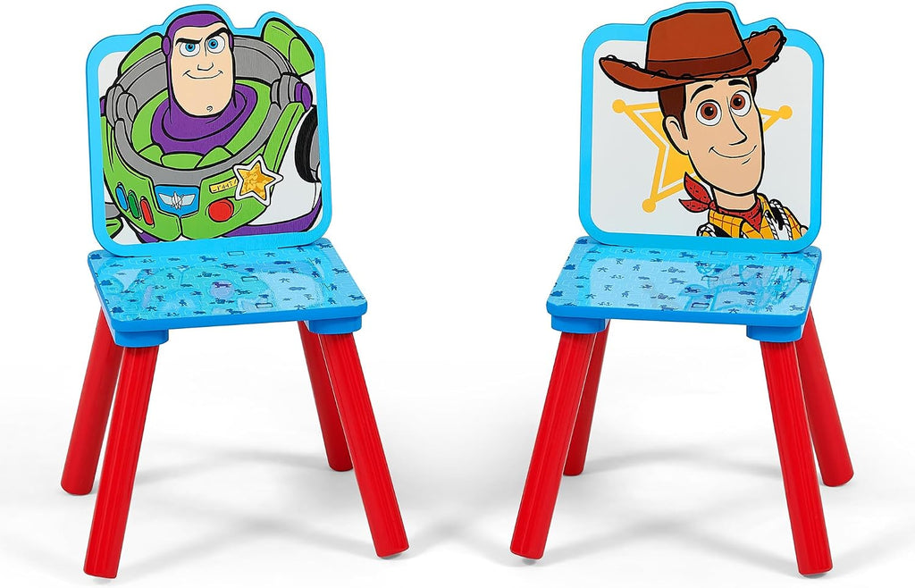 Delta Children Toy Story Kids Table and 2 Chair Set with Storage, Blue | Greenguard Gold Certified, Kids Table & Chair Set for Toddlers & Children for Arts/Crafts, Snack Time, Durable Activity Table