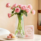 FANTESTICRYAN Modern Glass Vase Crystal Clear Glass Vase for Home Office Decor (Crystal Clear)
