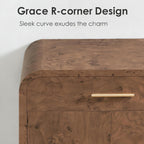 59" Sideboard Buffet Cabinet with Storage, Curved Sideboard Cabinet＆ Adjustable Shelves, FSC-Certified Wooden Board Modern Credenza Buffet Table Console Cabinets (Dark Burl)