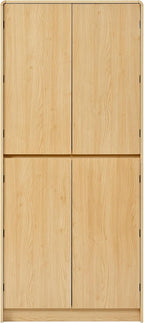 72" Tall Farmhouse Kitchen Pantry Cabinet with 8 Door Shelves,Curved Design Storage Cupboard with 3 Adjustable Shelves,Hidden Drawer,for Kitchen,Dining & Bathroom (Natural/H)