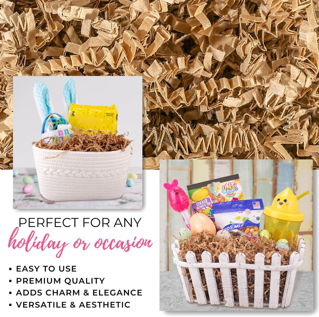MagicWater Crinkle Cut Paper for Gift Baskets - 10LB Kraft - Perfect for Shredded Paper Filler, Basket Filler, Gift Boxes, Bridesmaid Gifts, Christmas Stuffers & More – Ideal for All Occasions