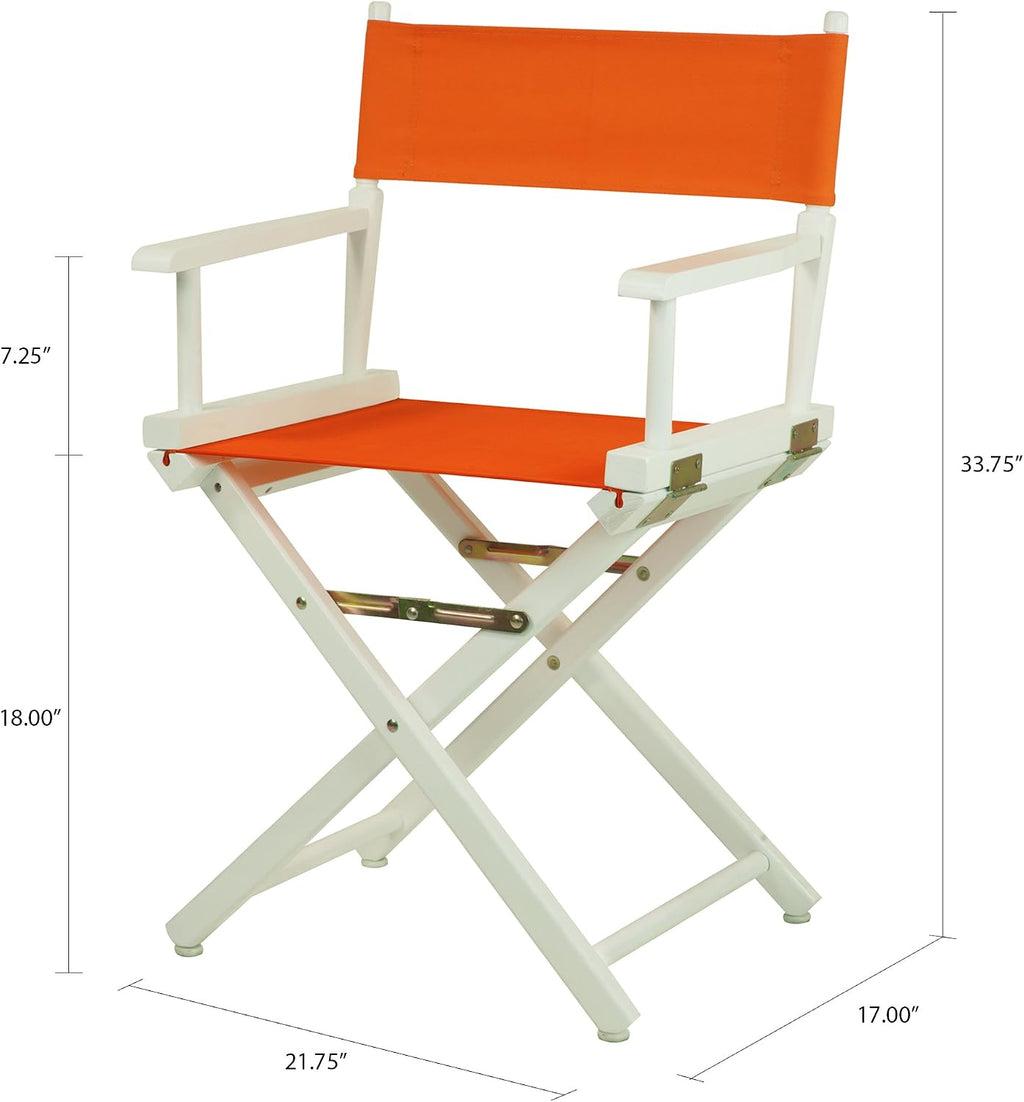 Casual Home 18" Director's Chair White Frame with Tangerine Canvas