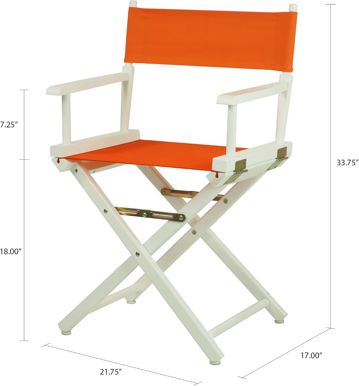 Casual Home 18" Director's Chair White Frame with Tangerine Canvas